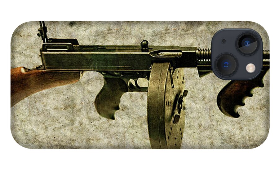 Thompson iPhone 13 Case featuring the photograph Thompson submachine gun 1921 by Weston Westmoreland