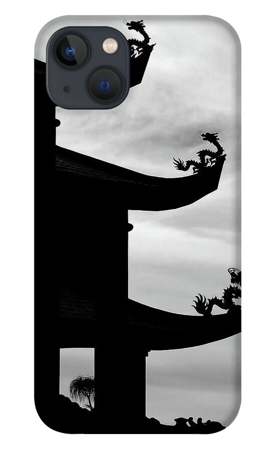 Vietnamese Martyrs Catholic Church Phoenix iPhone 13 Case featuring the photograph Three Dragon Silhouette by Debra Sabeck