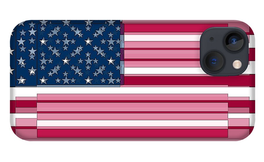 American Flag iPhone 13 Case featuring the digital art Three Layered Flag by David Bridburg