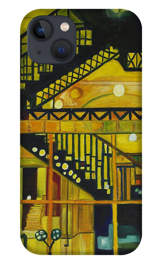 Abstract iPhone 13 Case featuring the painting Through Parisian Glass by Patricia Arroyo