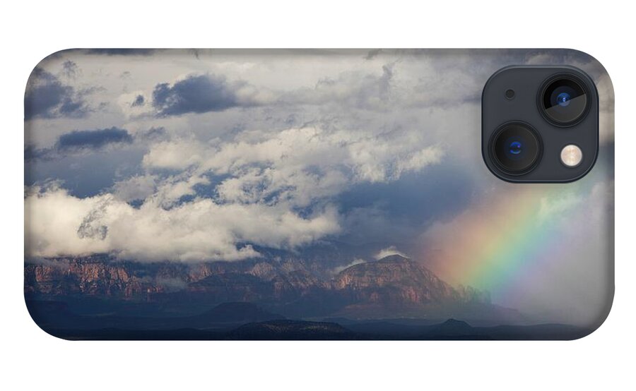 Thunder Mountain iPhone 13 Case featuring the photograph Thunder Mountain Rainbow from Jerome by Ron Chilston