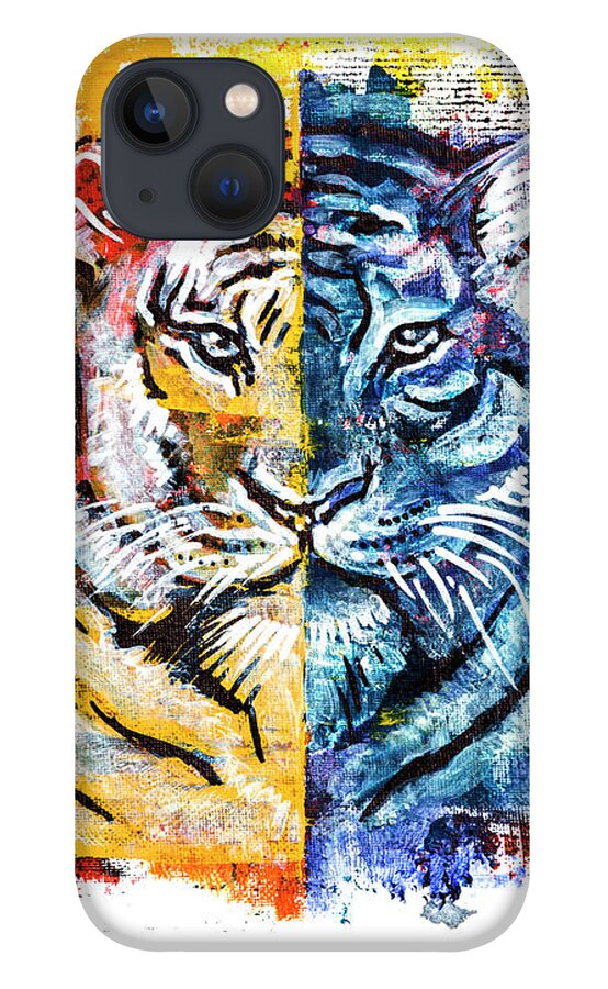 Tiger iPhone 13 Case featuring the painting Tiger, Original Acrylic Painting by Ariadna De Raadt