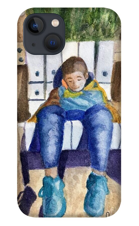 Boy iPhone 13 Case featuring the painting Time to Rest by Sue Carmony