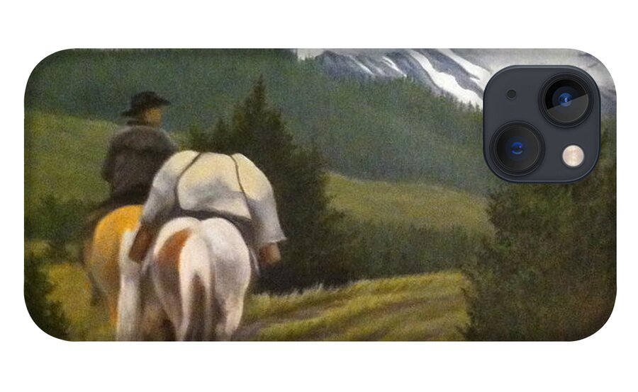 Mountains iPhone 13 Case featuring the painting Trail Ride by Tammy Taylor