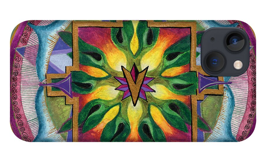 Transformation iPhone 13 Case featuring the painting Transformation Mandala by Jo Thomas Blaine
