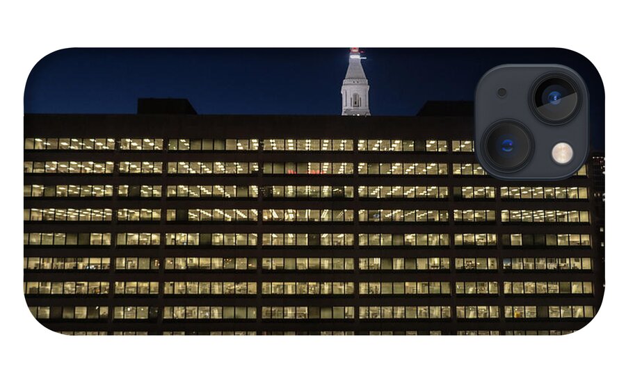 Architecture iPhone 13 Case featuring the photograph Travelers Insurance Company at Night by Thomas Marchessault