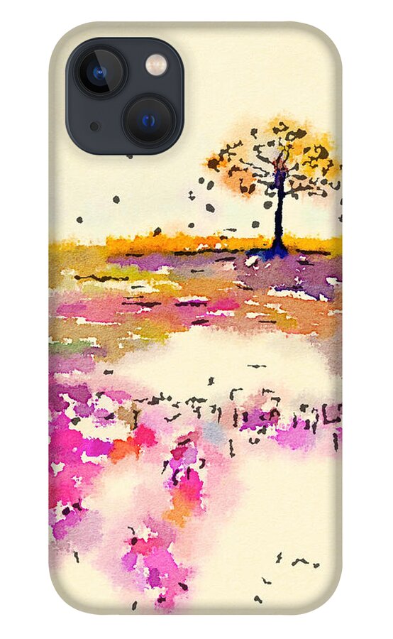 Landscape iPhone 13 Case featuring the painting Tree 2 by Vanessa Katz