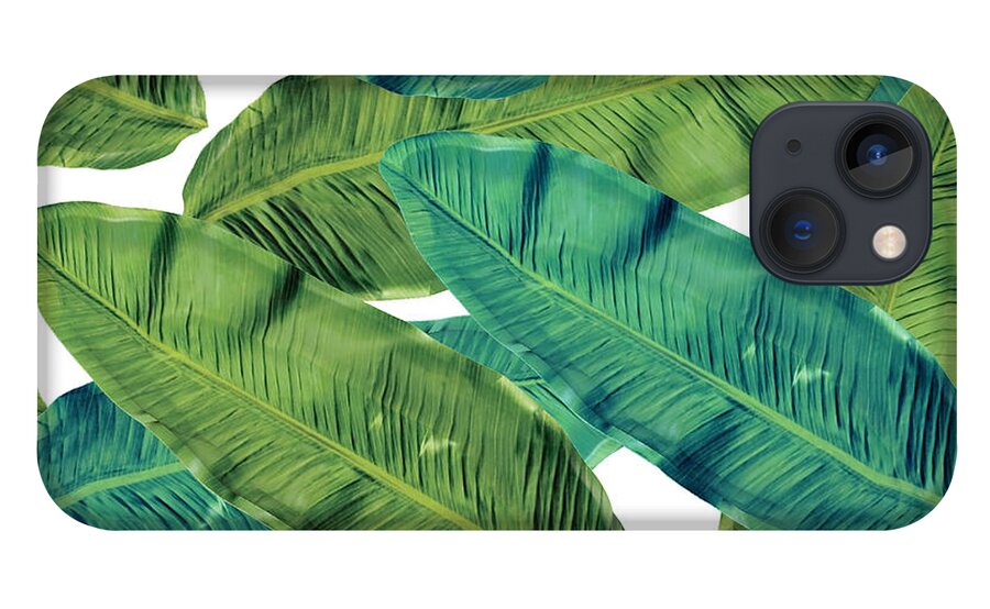 Tropical Leaves.nature Design iPhone 13 Case featuring the painting Tropical Leaves 7 by Mark Ashkenazi