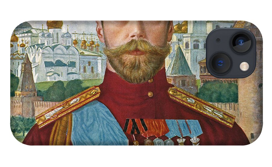 Boris Mihailovich Kustodiev iPhone 13 Case featuring the painting Tsar Nicholas II by MotionAge Designs