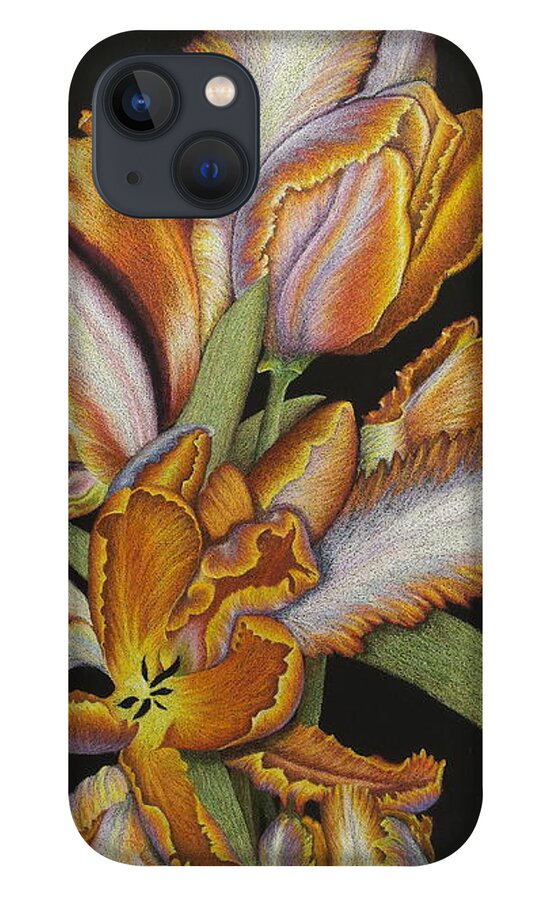 Tulips iPhone 13 Case featuring the painting Tulips of Fire by Lisa Bliss Rush