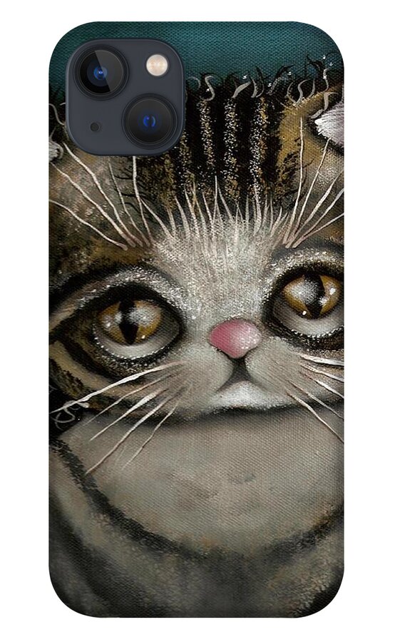 Kittie Cat iPhone 13 Case featuring the painting Tully by Abril Andrade
