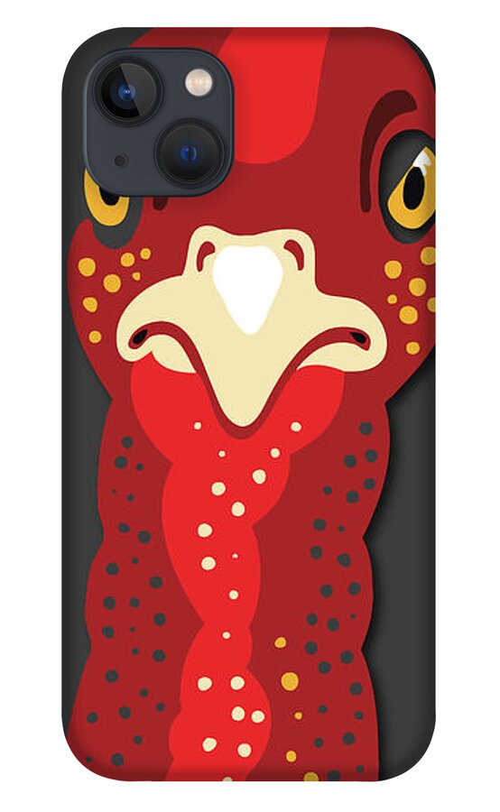 Brookline Turkeys iPhone 13 Case featuring the digital art Turkey Stare by Caroline Barnes