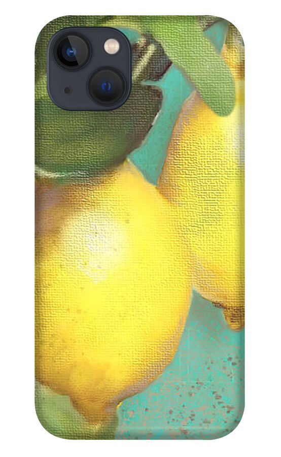 Tuscan iPhone 13 Case featuring the painting Tuscan Lemon Tree - Citrus Limonum Damask by Audrey Jeanne Roberts