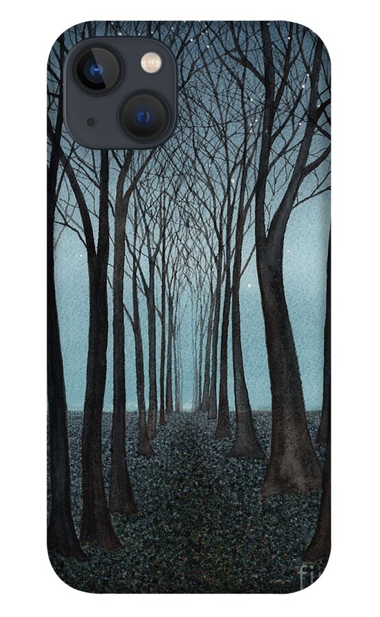 Fantasy iPhone 13 Case featuring the painting Twilight Forest by Hilda Wagner