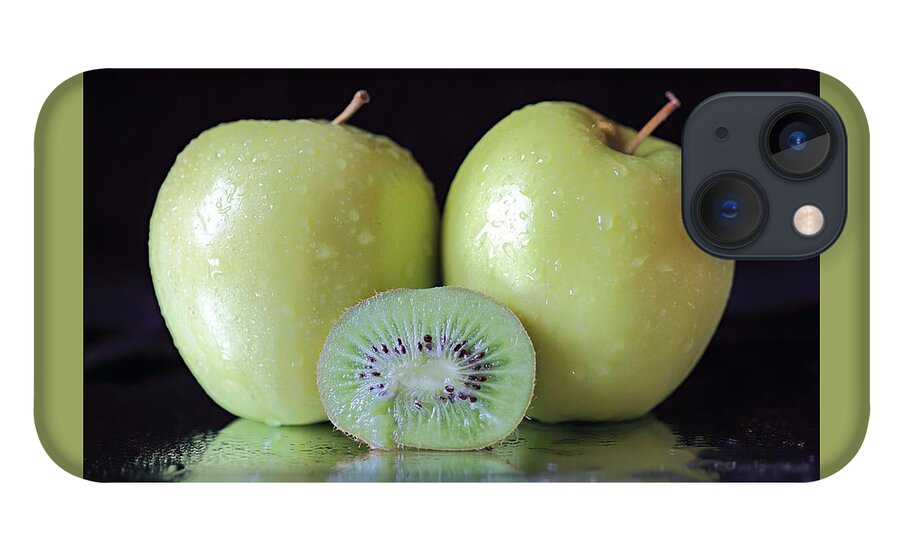 Fruit iPhone 13 Case featuring the photograph Two Apples and a Kiwi by Angela Murdock