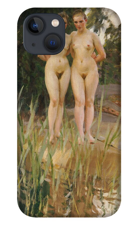Nude iPhone 13 Case featuring the painting Two Friends by Anders Leonard Zorn