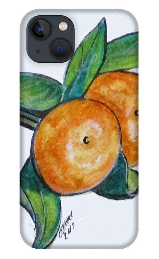 Water Color iPhone 13 Case featuring the painting Two Oranges by Clyde J Kell