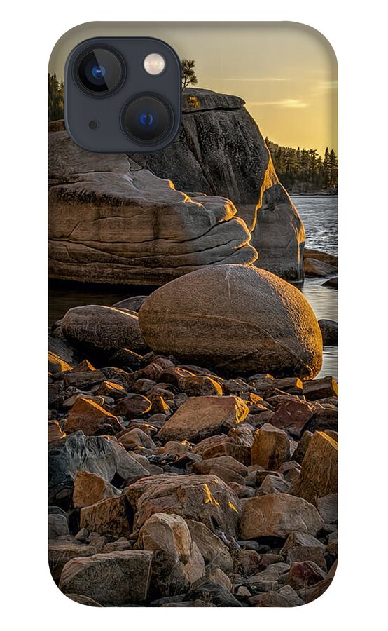 Background iPhone 13 Case featuring the photograph Two Small Trees by Maria Coulson