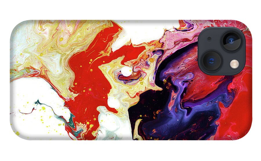 Abstract iPhone 13 Case featuring the mixed media Untitled Firsts by Meghan Elizabeth
