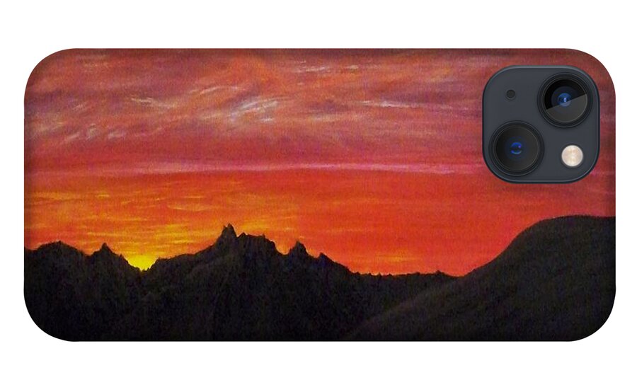 Sunset iPhone 13 Case featuring the painting Utah Sunset by Michael Cuozzo
