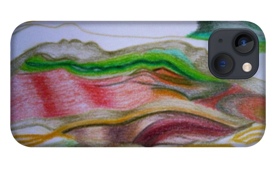 Abstract iPhone 13 Case featuring the painting Valley Stream by Suzanne Udell Levinger