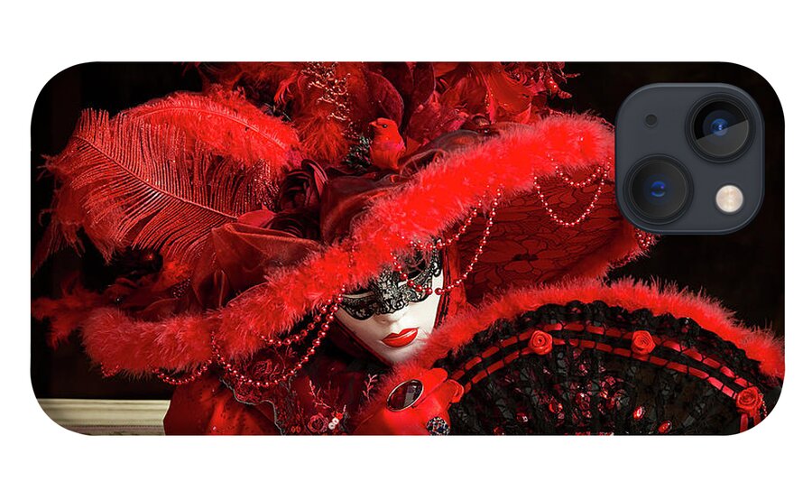 Italy iPhone 13 Case featuring the photograph Venetian Lady in Red I by Cheryl Strahl