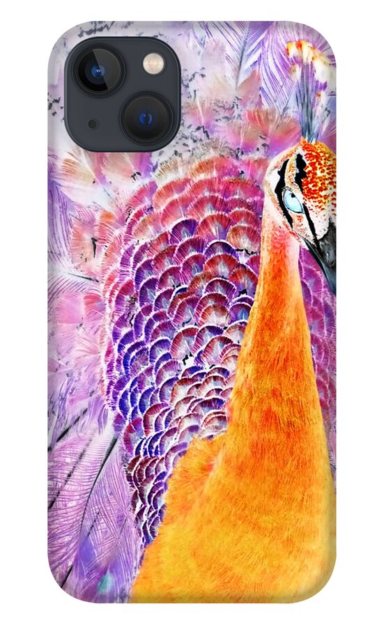 Vibrant Peacock iPhone 13 Case featuring the photograph Vibrant Peacock by Dark Whimsy