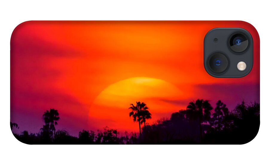 Newport Beach iPhone 13 Case featuring the photograph Vibrant Spring Sunset by Pamela Newcomb