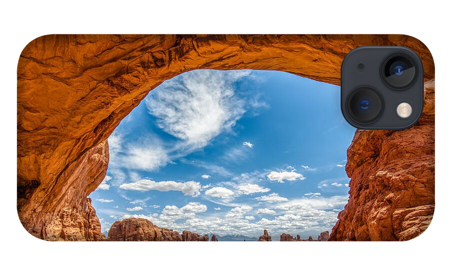 Arches National Park iPhone 13 Case featuring the photograph View Through Double Arch by James Udall