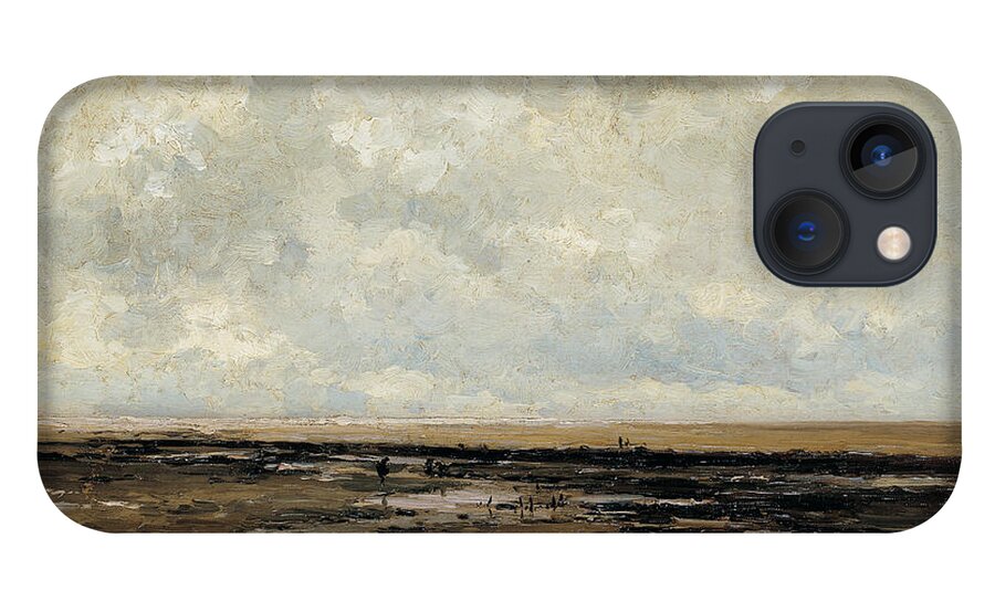Carlos De Haes iPhone 13 Case featuring the painting Villerville Beach by MotionAge Designs