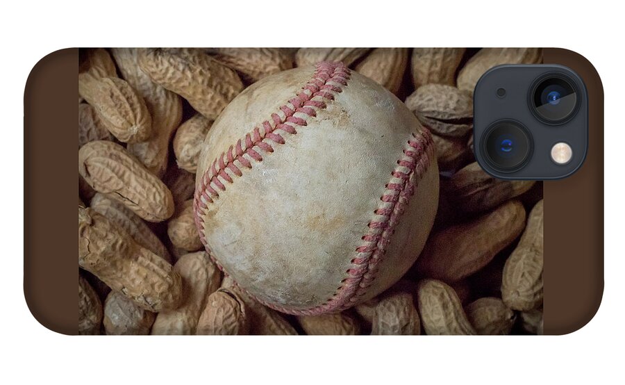 Terry D Photography iPhone 13 Case featuring the photograph Vintage Baseball and Peanuts Square by Terry DeLuco
