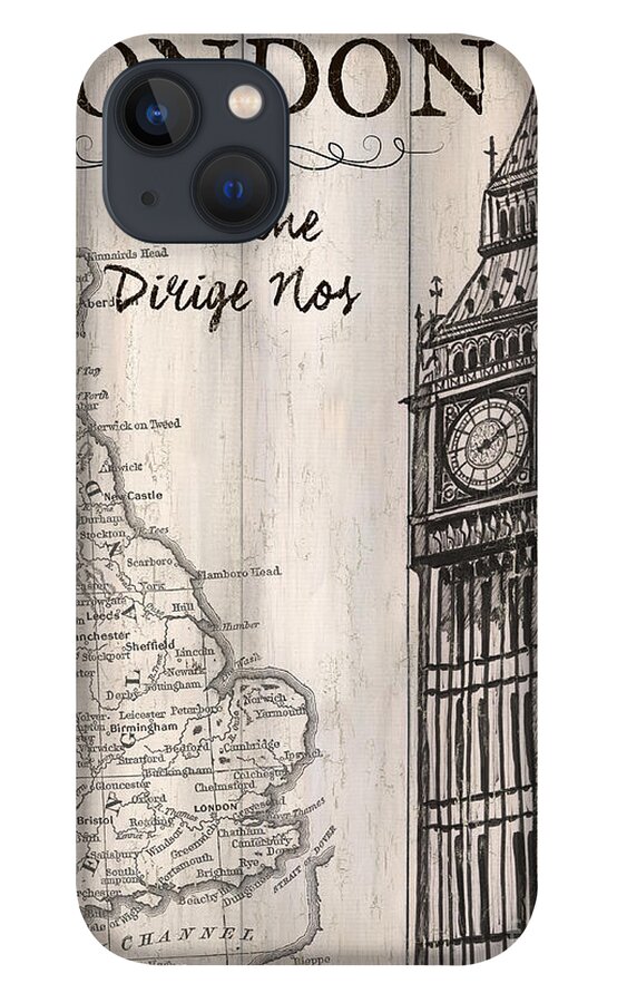 London iPhone 13 Case featuring the painting Vintage Travel Poster London by Debbie DeWitt