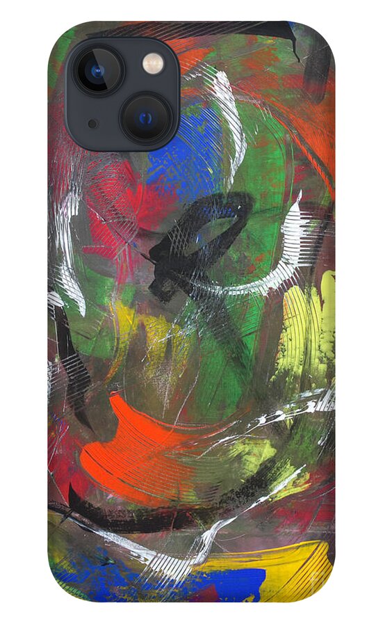Julius Has Always Been Drawn To iPhone 13 Case featuring the painting Voidal Extraction by Julius Hannah