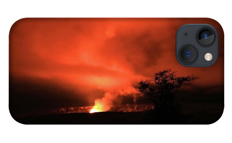 Photosbymch iPhone 13 Case featuring the photograph Volcano under the mist by M C Hood