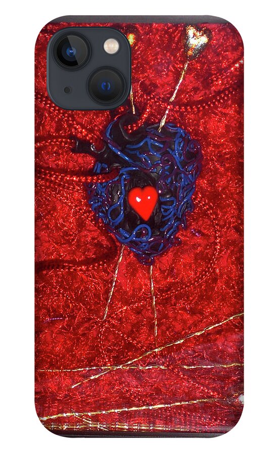 Voodoo Heart Sculpture iPhone 13 Case featuring the sculpture Voodoo Heart by Judy Henninger