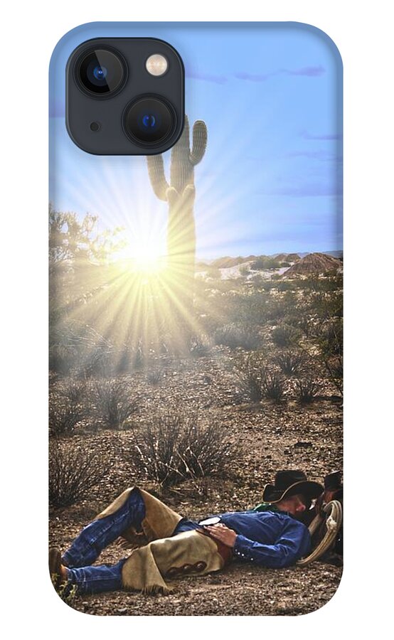Cowboy iPhone 13 Case featuring the photograph Waitin' on a Horse by Amanda Smith