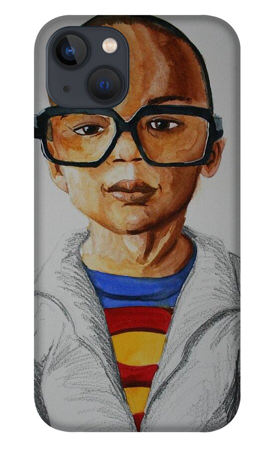 African American iPhone 13 Case featuring the painting Waiting for Superman by Edmund Royster