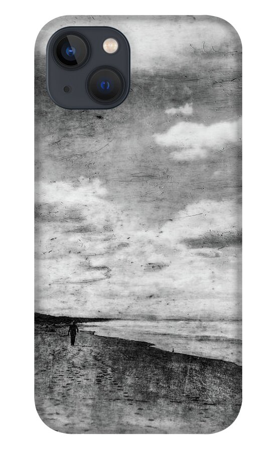 Beach iPhone 13 Case featuring the mixed media Walk Alone by Roseanne Jones