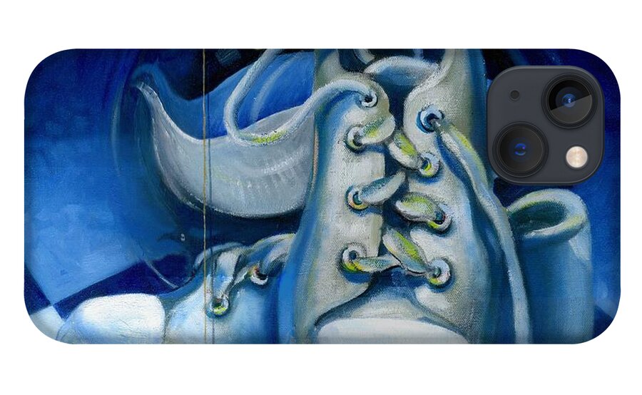 Surrealism iPhone 13 Case featuring the painting Walk for Health by Roger Calle