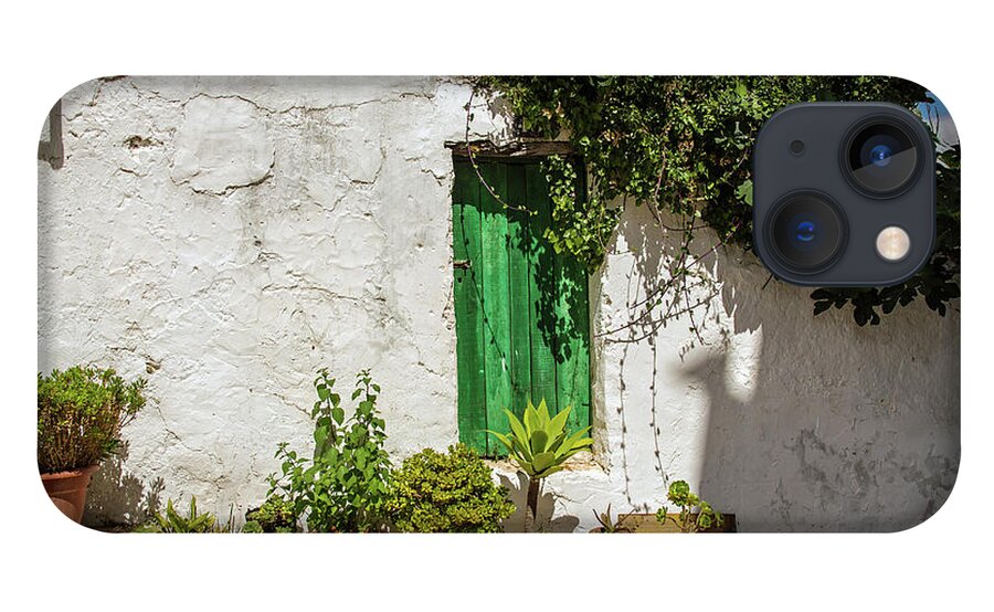 Wall iPhone 13 Case featuring the photograph Wall with Green Door by Jeff Townsend