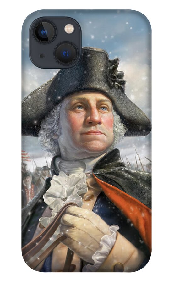 George Washington iPhone 13 Case featuring the digital art Washington At Valley Forge by Mark Fredrickson