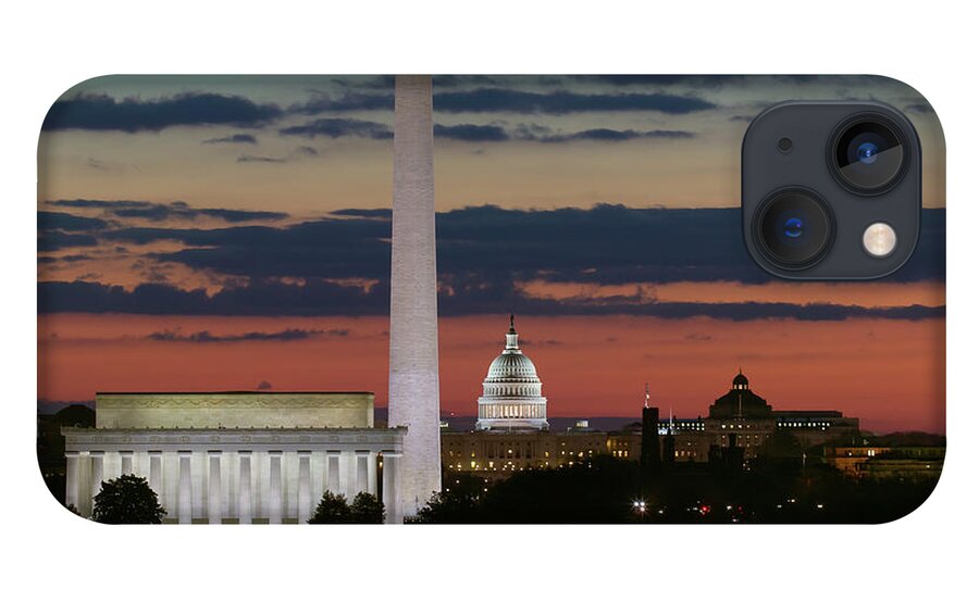 Clarence Holmes iPhone 13 Case featuring the photograph Washington DC Landmarks at Sunrise I by Clarence Holmes