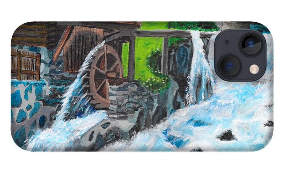 Water Wheel iPhone 13 Case featuring the painting Water Wheel by David Bigelow