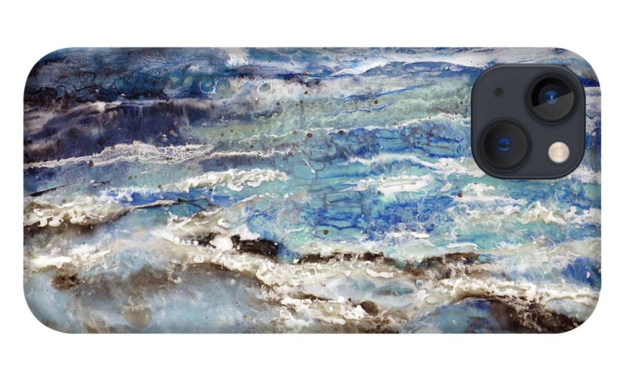 Encaustic iPhone 13 Case featuring the painting Water's Edge III by Laurie Tietjen