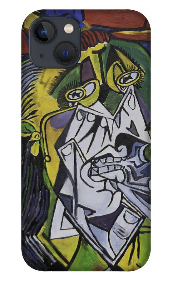 Picasso iPhone 13 Case featuring the painting Picasso's Weeping Woman by James Lavott
