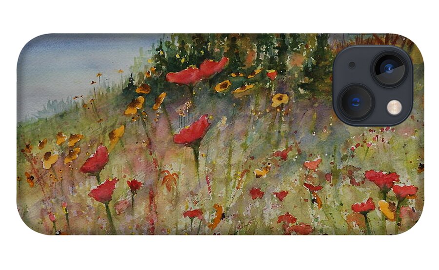 Nature iPhone 13 Case featuring the painting Wendy's Wildflowers by Ruth Kamenev