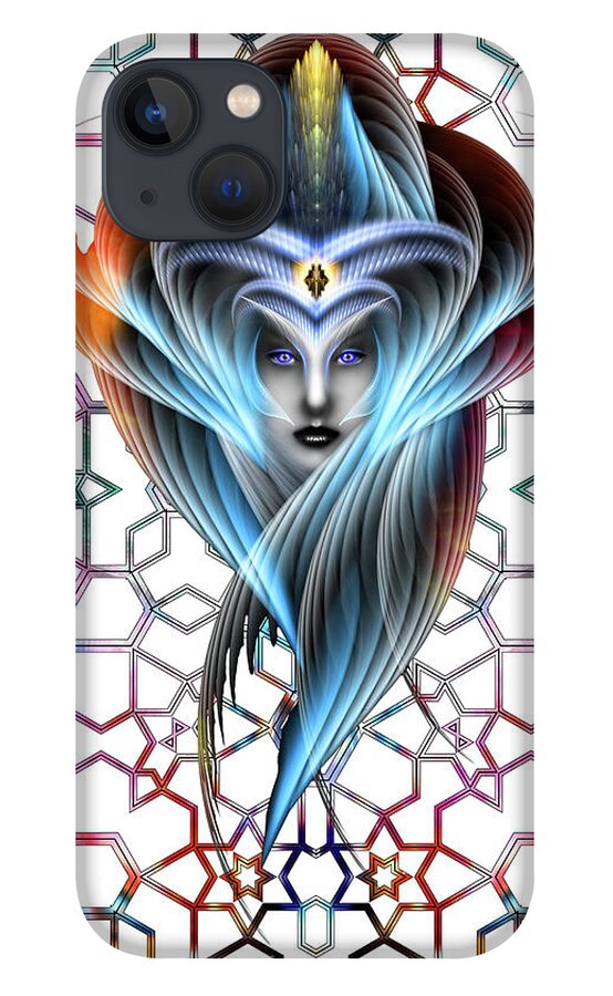Arsencia iPhone 13 Case featuring the digital art What Dreams Are Made Of GeomatCLR Fractal Portrait by Rolando Burbon