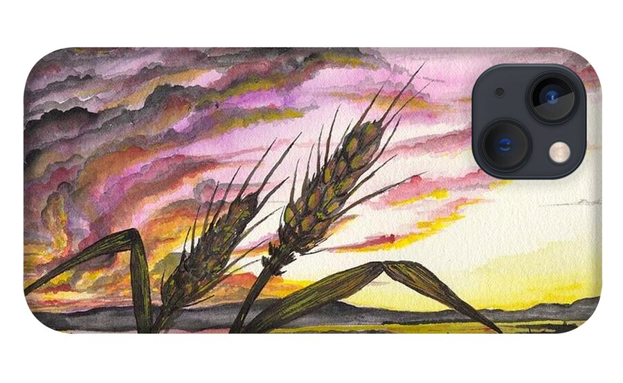 Wheat iPhone 13 Case featuring the painting Wheat field by Darren Cannell