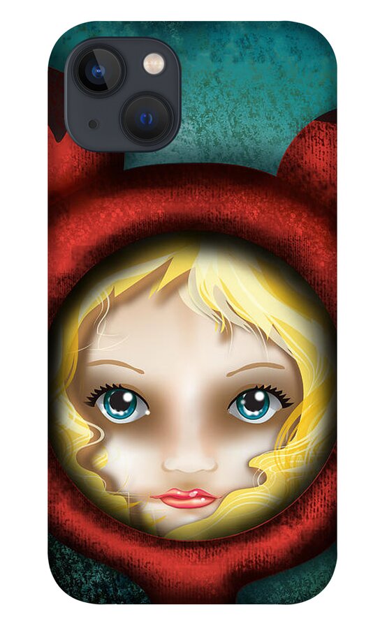Fox iPhone 13 Case featuring the digital art Whimsical Fox Hood Girl by Laura Ostrowski