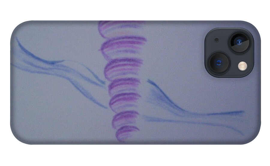 Abstract Drawing iPhone 13 Case featuring the painting Whirly by Suzanne Udell Levinger